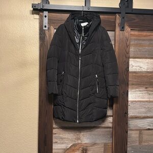 Calvin Klein Black Long Puffer Jacket